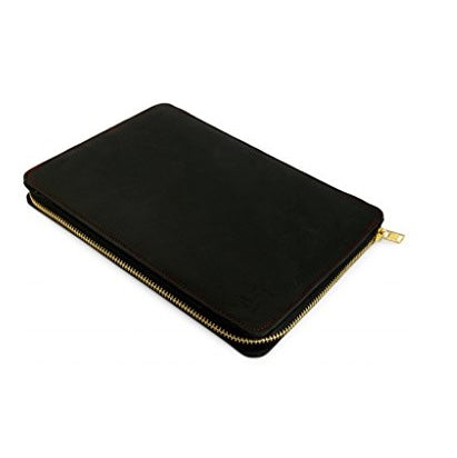 Notebooktasche aus Leder schwarz