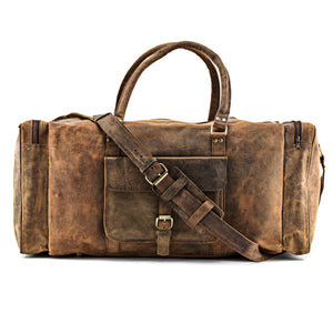 Reisetasche aus braunem Leder im Vintage-Look für Männer