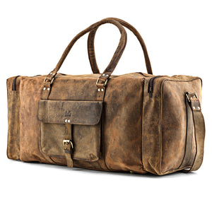 Reisetasche aus braunem Leder im Vintage-Look für Männer